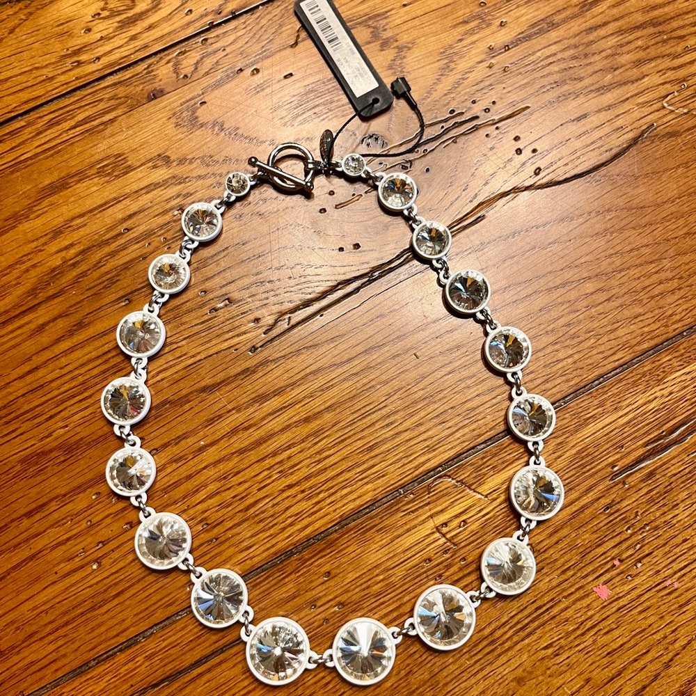 Ann Taylor Silver Crystal Necklace